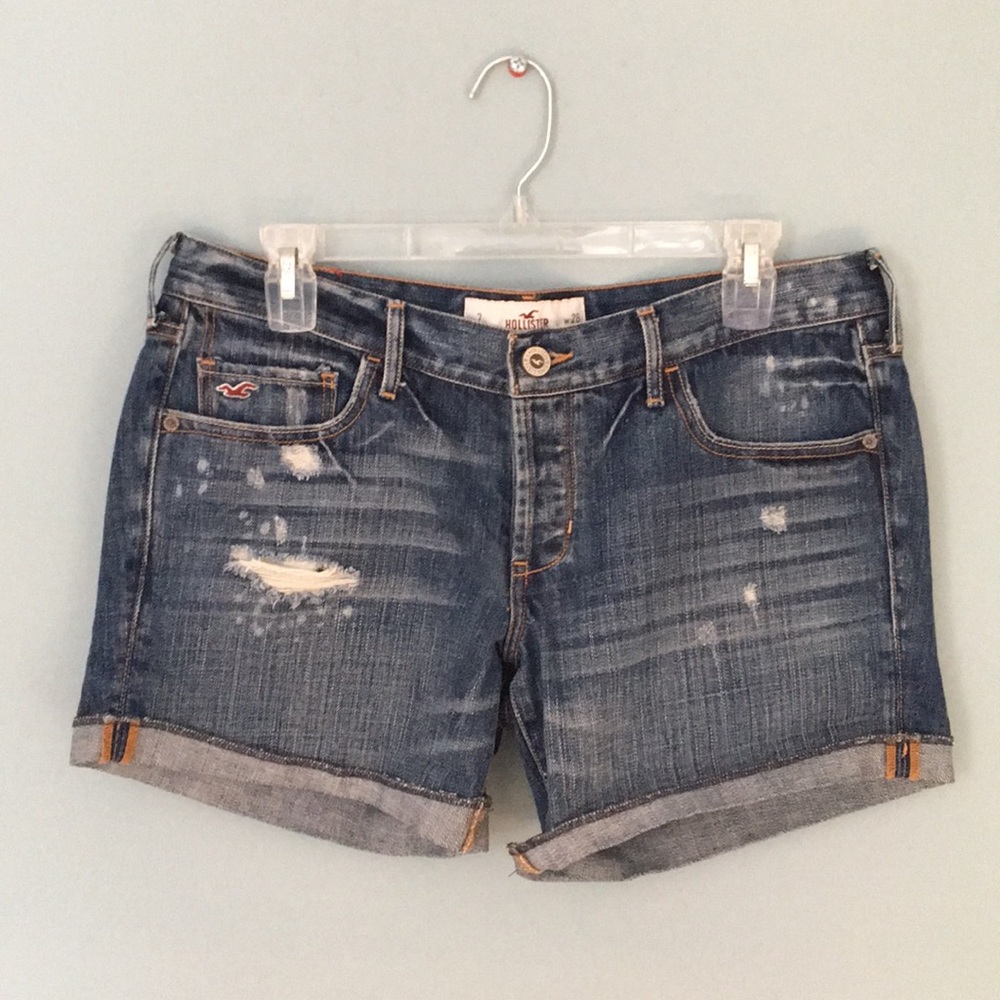 Hollister size 7 distressed jean shorts